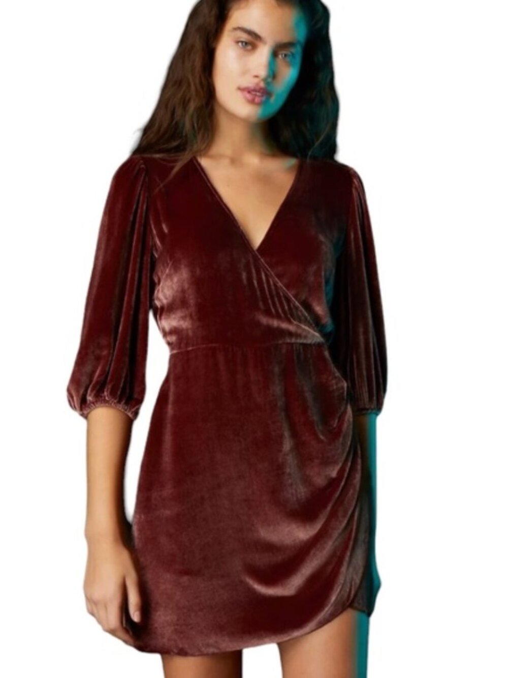 Wilfred | Aritzia Lyric Silk Blend Velvet Mini Dress in Truffle Mauve | Size 8